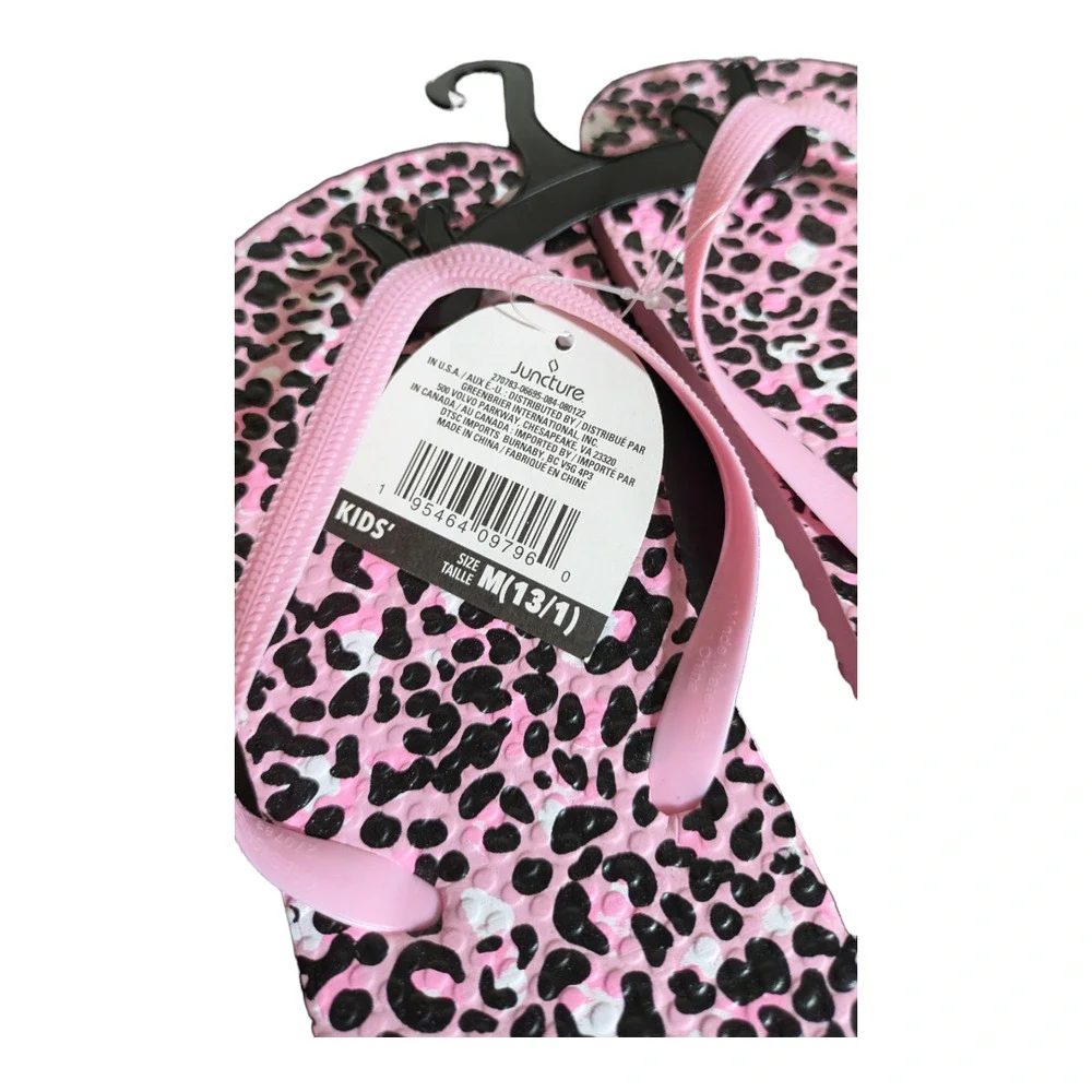 Pink Animal Print Sandals - Little Girls - Size M 13/1 - Flip Flop - Casual Wear